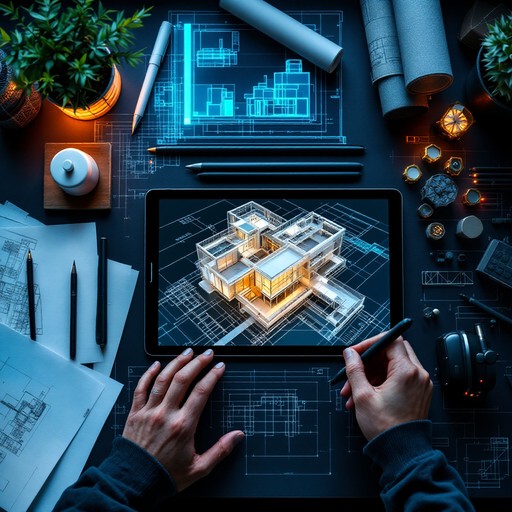 نماد ترکیب هوش مصنوعی و طراحی دیجیتال در معماری